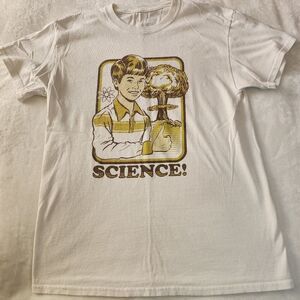 Threadless Off White Tshirt With Science Nuclear Bomb Graphic Size Medium